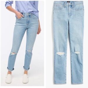 J. Crew essential straight jean distressed holes re-imagined size 30
